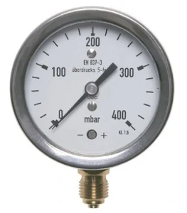 Manometer 0-40 mbar nerez